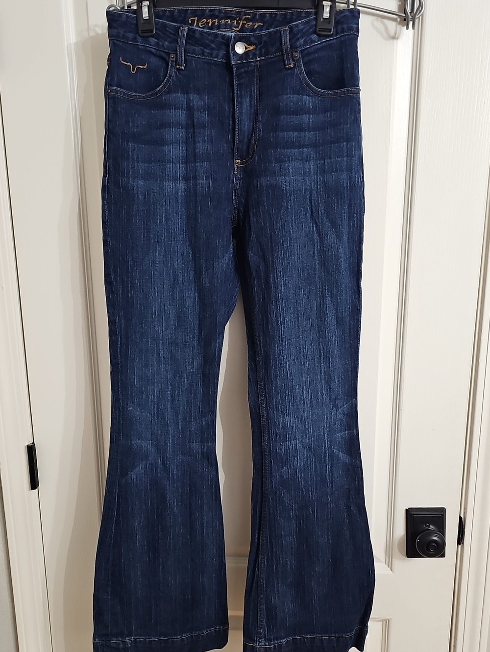 Kimes Ranch Jennifer Dark Blue Wide-Leg Flare Jeans